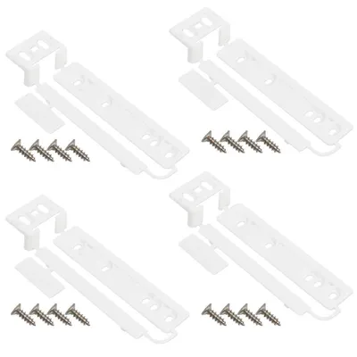 Kühlschrank-Türschieber-Set, 4 Stück, weiß, universell