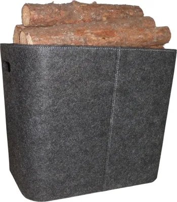 Produktbild von TrendLine Holzkorb Filz 50 x 36 x 40 cm anthrazit