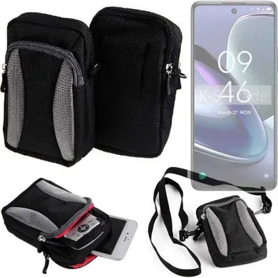 Produktbild von K-S-Trade Holster Schutz Hülle kompatibel mit TCL 50 5G Handy Hülle Gürteltasche Umhängetasche mit Zusatzfach schwarz