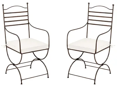 Immagine prodotto di Set di 2 sedie da giardino in stile mediterraneo, modello Palencia XL, realizzate in ferro, altezza 100 cm