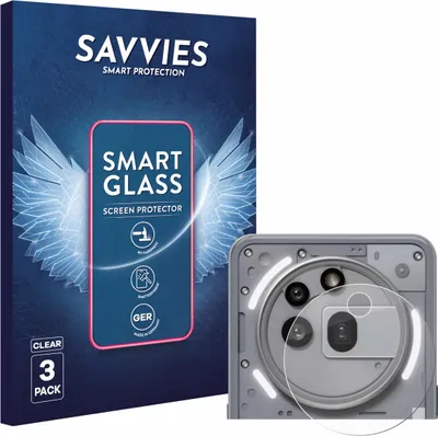 Produktbild von 3x Savvies Schutzglas Folie für Nothing Phone (3a) Pro (NUR Kameraschutz) 9H Panzer Schutzfolie Glas Displayschutz klar transparent