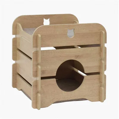Produktbild von Katzenmöbel Catit Vesper Cottage 50 x 50 x 49 cm Eiche