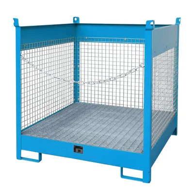 Produktbild von Bauer Fass-Stapelpalette FSP-4 D, Drahtgitterwände, Lichtblau