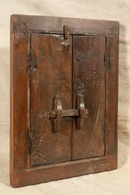 Teakholz-Fenster 43,5x7,5x58,5 cm restauriert antik
