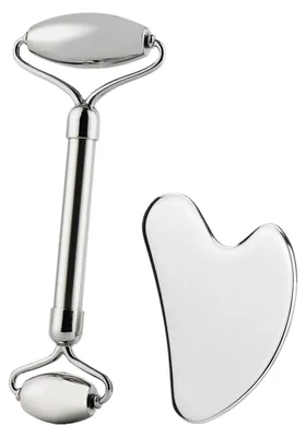 Produktbild von Gua Sha-Set und Gesichtsmassageroller – Massagegerät
