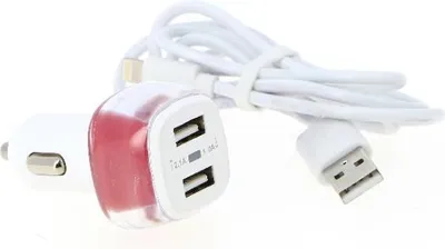 Image de Chargeur Allume-Cigare 2 ports USB 2.4A + câble iPhone