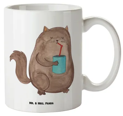 Produktbild von Mr. & Mrs. Panda Kaffeepott Katze Dose - Weiß - Geschenk, Riesenkaffeetasse, Haustier, Katzen, Durstig, Jumbo Tasse, Cats, Große, Henkeltasse, Cat, Kater, Pott, trinken