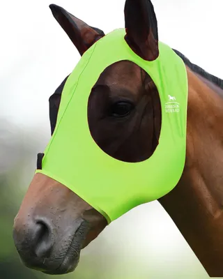 Imagen del producto de Máscara anti-mosquitos para caballos, fabricada con material elástico, talla L, barrera física contra insectos para uso en exteriores