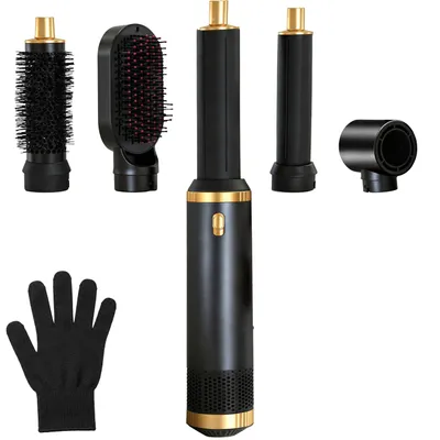 Produktbild von 5-in-1 Haarstyler Airstyler-Set mit Lockenstab, Warmluftbürste, Haarglätter, Föhn, Aufsätze, Lockenbürste, für Volumen, Locken, Glatteres, Retoo
