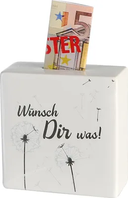 Immagine prodotto di GILDE Spardose"Pusteblume"Keramik VE 6 weiß/silber/grau,m.Gummistopfen