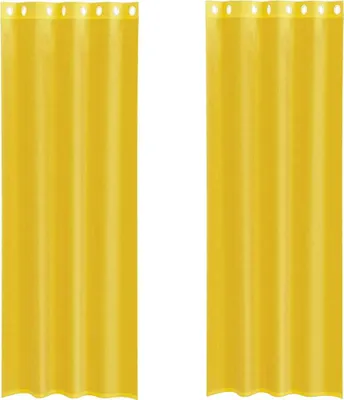 Produktbild von vidaXL Voile Vorhänge mit Ösen 2 Stk. Gelb
