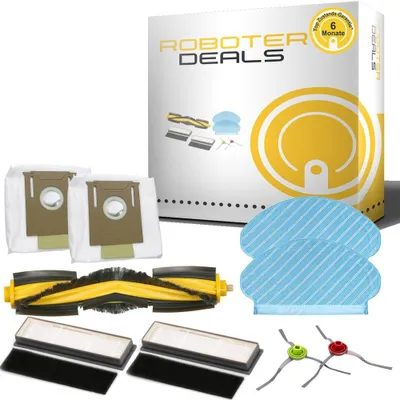Immagine prodotto di Kit di accessori e ricambi per aspirapolvere robot Ecovacs Deebot T9 Plus (2 sacchetti per la polvere, 2 spazzole, 2 filtri, 2 spazzole laterali, 1 spazzola principale)