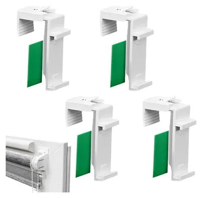 Produktbild von 4 Stück Klemmhalter lang für Duo Rollo, Klemmfix Halterung ohne Bohren als Zubehör oder Ersatzteil für die Montage am PVC-Fenster
