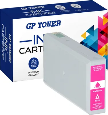 A product box and ink cartridge are shown against a white background.