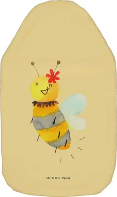 Produktbild von Mr. & Mrs. Panda Wärmflasche Biene Blume - Gelb Pastell - Geschenk, Hummel, Wärmekissen, mit Bezug, Wärmflaschen, Kuschelwärmflasche, Bettflasche