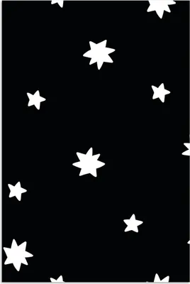 Produktbild von MuchoWow® Poster Sterne - Schwarz - Weiß - Muster - Jungen - Mädchen - Baby - Kind 40x60 cm - Plakate für die Wand - Poster Babyzimmer