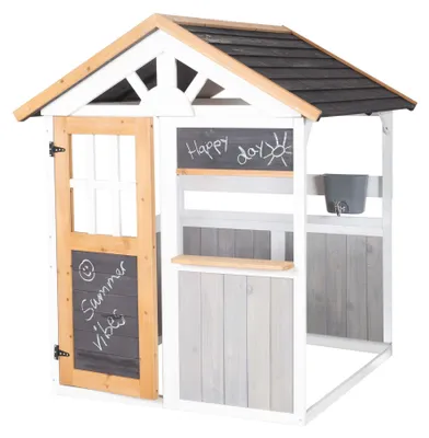 Produktbild von roba Spielhaus Outdoor Kinder ab 18 Monaten - Gartenhaus aus Holz mit Verkaufstheke & Wasserhahn - Kreatives Spielgerät für draußen