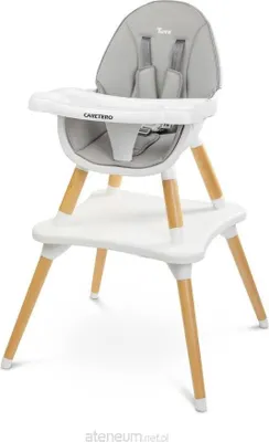 A baby high chair on a white background.