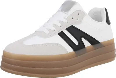 Produktbild von Ital-Design Damen Freizeitschuhe  Lederoptik Sneakers Low 88843389 Weiß Gr.  40