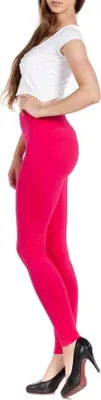 Produktbild von Damen Leggings Hoher Bund verschiedene Farben Baumwolle; Pink S/36