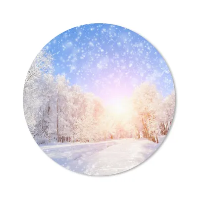 Produktbild von MuchoWow® Mauspad Mousepad Schnee - Sonne - Winter 40x40 cm - Mousepads - Maus Mat - Pad - Mausunterlage - Schreibtisch Accessoires