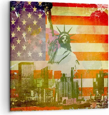 Produktbild von Bild auf Leinwand - Leinwandbild - Symbol USA Freiheit - 60x60cm - Wand Bild - Wanddeko - Wandbilder - Leinwanddruck - Bilder - Kunstdruck - Wanddekoration - Leinwand bilder - Wandkunst - AC60x60-2543
