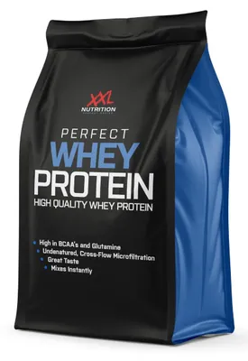 Produktbild von Whey Protein Pulver | XXL Nutrition Perfect Whey Protein Erdbeere 2000 g | Eiweißpulver Shake für Muskelaufbau & Fitness mit EAA & BCAA