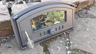 Produktbild von Pizzaofentür Premium 490x280 Backofentür aus Gusseisen mit Glas /Recht/