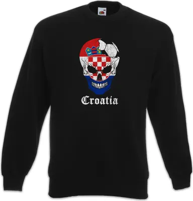 Produktbild von Urban Backwoods Croatia Football Skull I, Sweatshirt, Farbe: Schwarz, Größe: 4XL