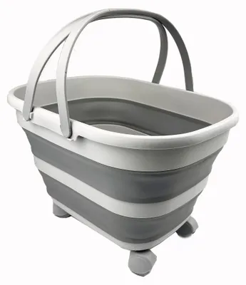 Image de Panier pliable avec poignée et roues