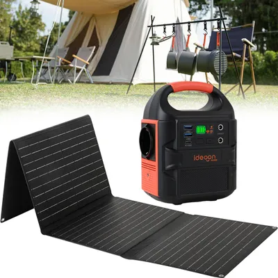 Produktbild von Mobiles Powerstation Set 88,8Wh mit 40W Solarpanel faltbar, 230V Steckdose, 100W, USB-C PD 65W, Solargenerator mit LED-Leuchte für Camping & Outdoor
