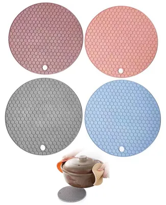 4er-Set Silikon-Untersetzer, hitzebeständig bis 230 °C