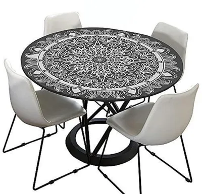 Produktbild von Tischdecke Outdoor Rund 150 cm Abwaschbar Wasserabweisend Schwarzgrau