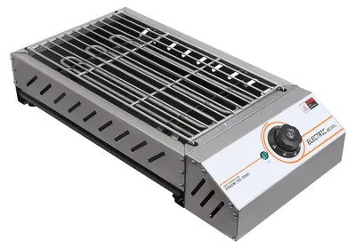 Image de Grill électrique, grande surface en acier inoxydable, réglage de la température, couleur argent