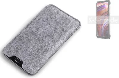 Produktbild von K-S-Trade Filz Handyhülle kompatibel mit Ulefone Power Armor 14 Schutzhülle Filztasche Filz Tasche Case Sleeve Handy Hülle Filzhülle grau