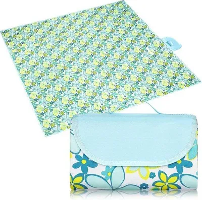 Immagine prodotto di Tela da picnic impermeabile - compatta e facile da trasportare - 200 x 200 cm - blu