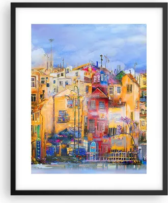Produktbild von Gerahmtes Poster - Schwarzer Rahmen - Altstadt Mietshaus - 40x50 cm - Wand Bild - Wanddeko - Wandbilder - Kunstposter - Wandposter - Bilderrahmen - Bilder - Kunstdruck - Wandbild - P2BPA40x50-3419