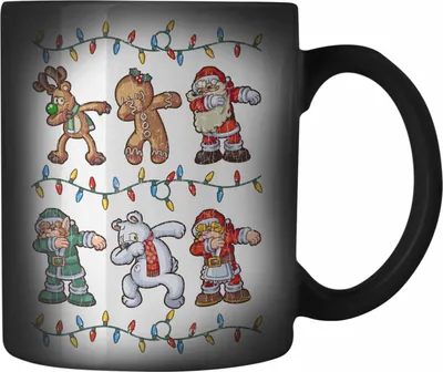 Produktbild von Trendation - Weihnachten Farbwechsel Zauber-Tasse Weihnachtsmann für Kinder WeihnachtsFarbwechsel Zauber-Tasse Lustig Geschenk Becher Jungs Jungen Mädchen Cute Rentier Lebuchenmann Weihnachtsmann Eisbär (Schwarz)