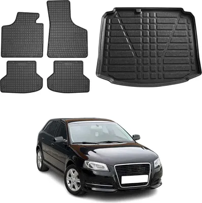 Produktbild von Fußmatten & Kofferraumwanne Set für Audi A3 8P Sportback 2004-2012 Gummi 5x