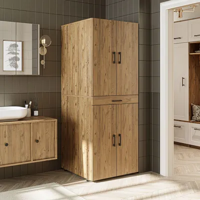Image de Skye Decor, armoire de qualité pour lave-linge, 70 cm, en bois d'épicéa d'Atlantique, 100% mélaminé