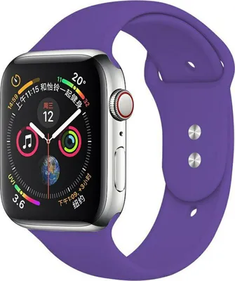 Produktbild von Apple Watch Silikon Sport Ersatz Armband - Violett, 42/44/45mm M/L