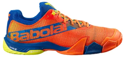 Productafbeelding van Babolat Jet Premura padel-tennisschoenen, sportieve schoenen, oranje/blauw/geel, modelnummer: 30S22752-6015, schoenmaat: 46 EU