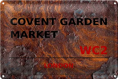 Produktbild von Blechschild London 30x20cm Covent Garden Market WC2 Rost