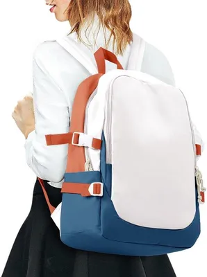 Obrázok produktu pre Ibenzoa® dámsky a dievčenský batoh z nylonu (34 x 48 x 18 cm) – vrecko na 14-palcový notebook, viacero vreciek, vodeodolný, ergonomické ramenné popruhy