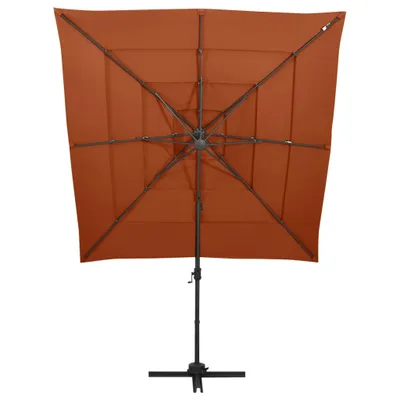 Produktbild von vidaXL Sonnenschirm mit Aluminium-Mast 4-lagig Terrakotta 250x250 cm