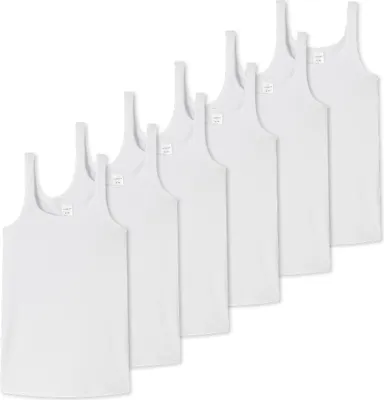 Produktbild von Schiesser 6er Pack Teens Girls 95/5 Organic Baumwolle Unterhemd / Top Arm- und Halsausschnitt mit Einfass, Breite Träger für hohen Tragekomfort, Elastische Single-Jersey-Qualität