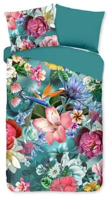 Productafbeelding van Good Morning Dekbedovertrek "Tiandra" - Blauw - (140x220 cm) - 100% Katoen