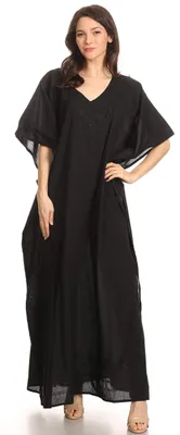 Productafbeelding van Sakkas 1901 - Favi dames casual lange maxi-jurk, caftan, omslagstuk, loungewear