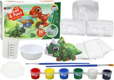 Produktbild von Kreatives künstlerisches Set mit Dinosauriern und 3D-Gipsfarben