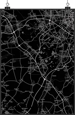 Produktbild von Mr. & Mrs. Panda Bild Erftstadt DIN A2 - Geschenk, drucke, Stadt, wanddeko, Wandbild, Dorf Karte Landkarte Map Stadtplan, Wandschmuck, Plakat